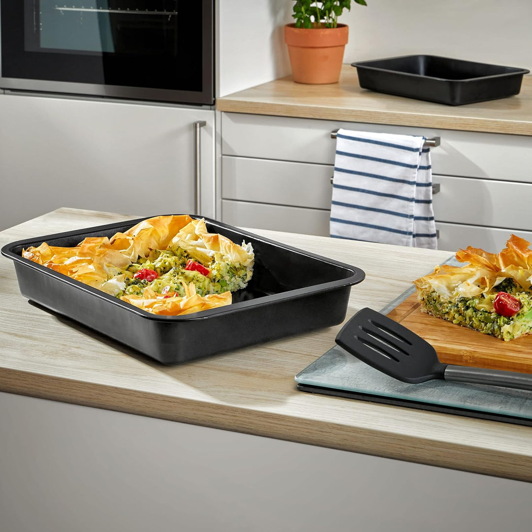 Grizzly 2x Auflaufform, Grösse gross und tief, antihaftbeschichtet, mit Griffrand, auch als Lasagnef