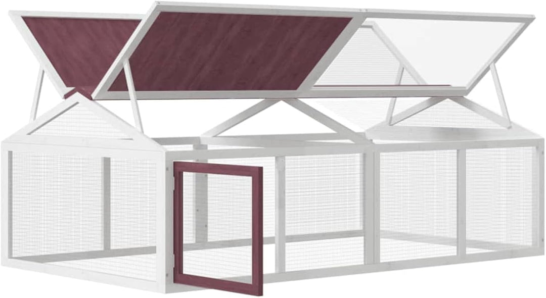 Festnight Hasenstall XXL Freigehege aus Holz und Metallgitter Freigehege für Kaninchen Kleintierstal