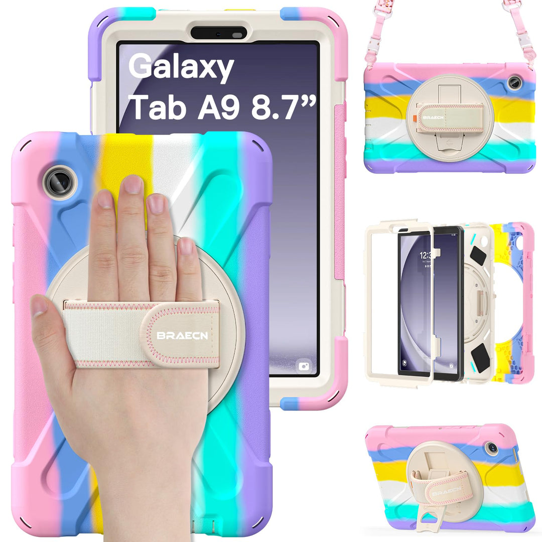 BRAECN für Samsung Galaxy Tab A9 Hülle 8,7 Zoll 2023 SM-X110/X115/X117, Stossfeste Robuste Tragbare