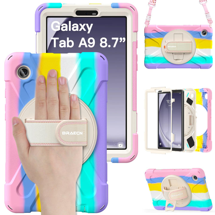 BRAECN für Samsung Galaxy Tab A9 Hülle 8,7 Zoll 2023 SM-X110/X115/X117, Stossfeste Robuste Tragbare