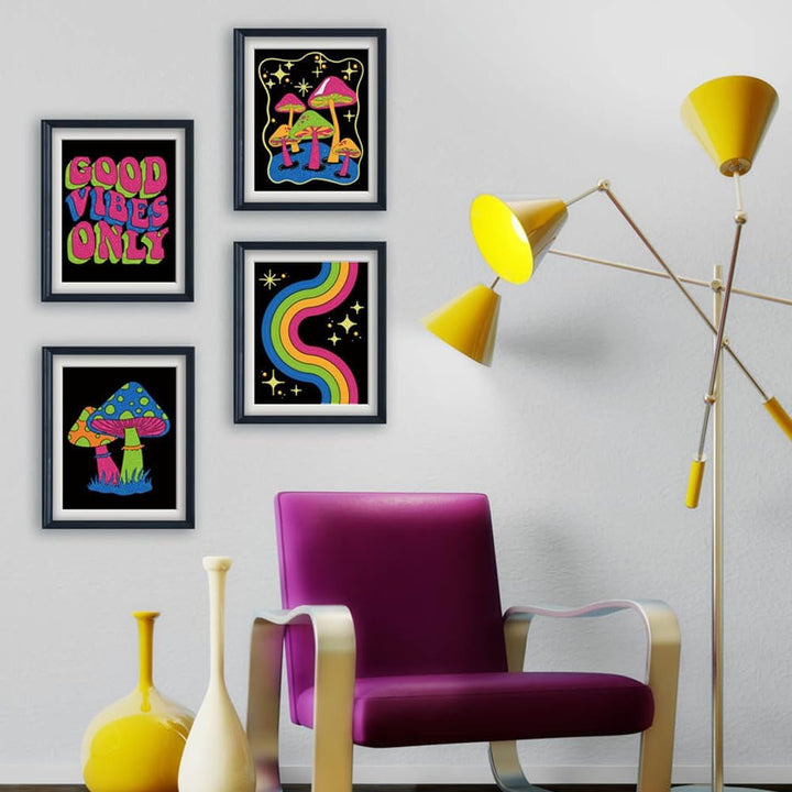 DIAMOND DOTZ Neon Flock Good Vibes Diamant-Malset für Erwachsene, bunte Diamant-Kunst-Kits, entspann