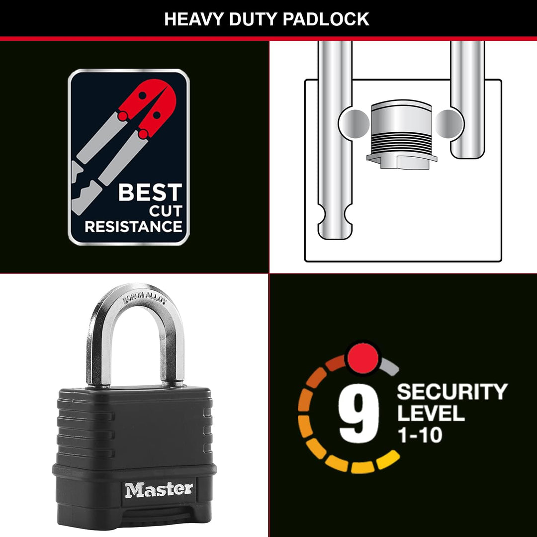MASTER LOCK Hochleistungsvorhängeschloss [Zahlenkombination] [Zinkgehäuse] [Aussenbereich] M178EURD