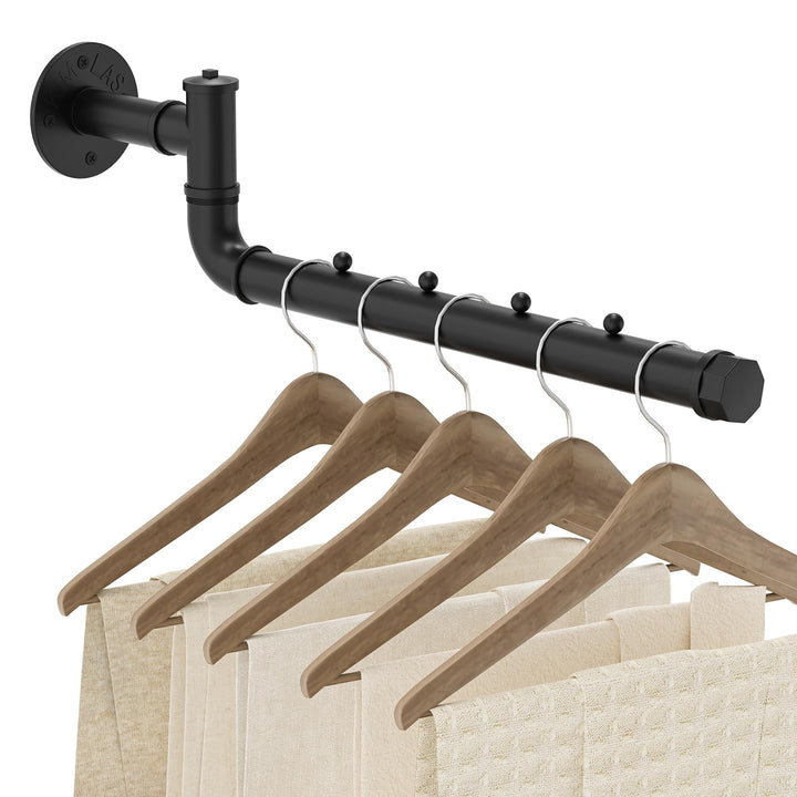 OUTBROS Handtuchhalter Industrial, 40cm Kleiderständer Wandmontage, Schwenkstangen Wandgarderobe, 18