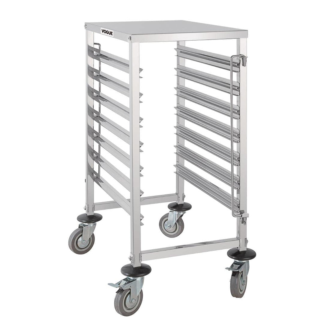 Vogue Gastronorm-Regalwagen mit 7 Ebenen, Edelstahl, fasst bis zu 7 x 1/1 GN-Tabletts, Grösse: 900x3