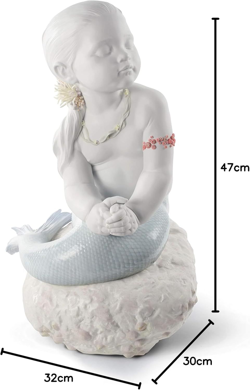 LLADRÓ Meerjungfrau-Figur Die Wellenprinzessin. Limitierte Auflage. Meerjungfrau. Porzellan.