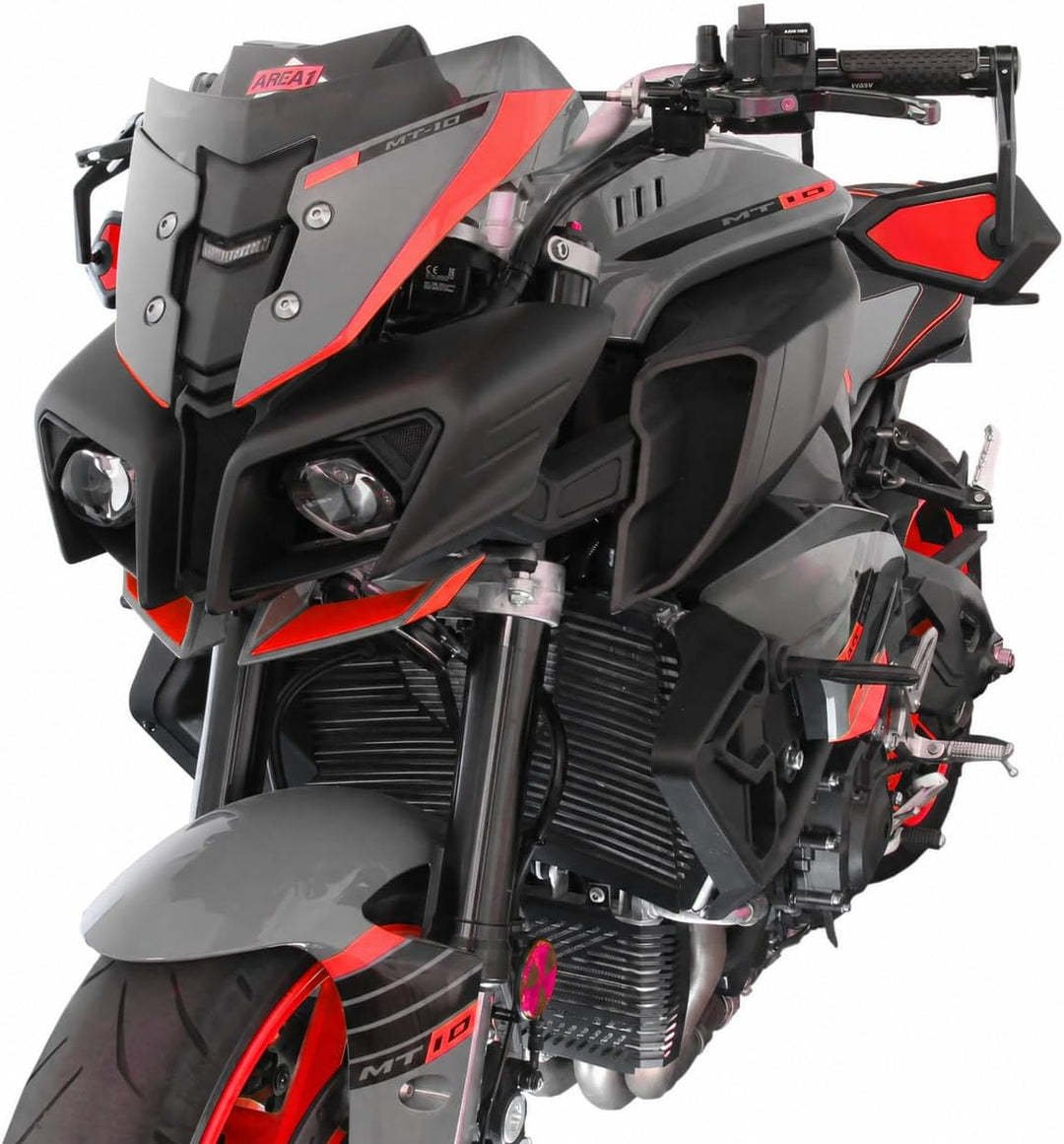 Area1 universal Motorrad Lenkerendenspiegel Rückspiegel Paar e-geprüft kompatibel mit Duke SMC/R MT0