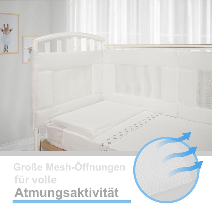 Babysanity - Bettumrandung Babybett mit Baby Air Mesh-System ausgestattet - Der weiche und stabile b