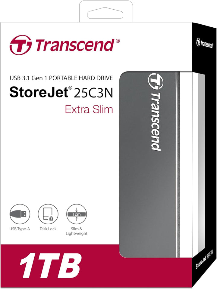 Transcend 1TB USB 3.1 Gen 1 SJ25C3N StoreJet 25C3N externe Festplatte TS1TSJ25C3N, 1TB