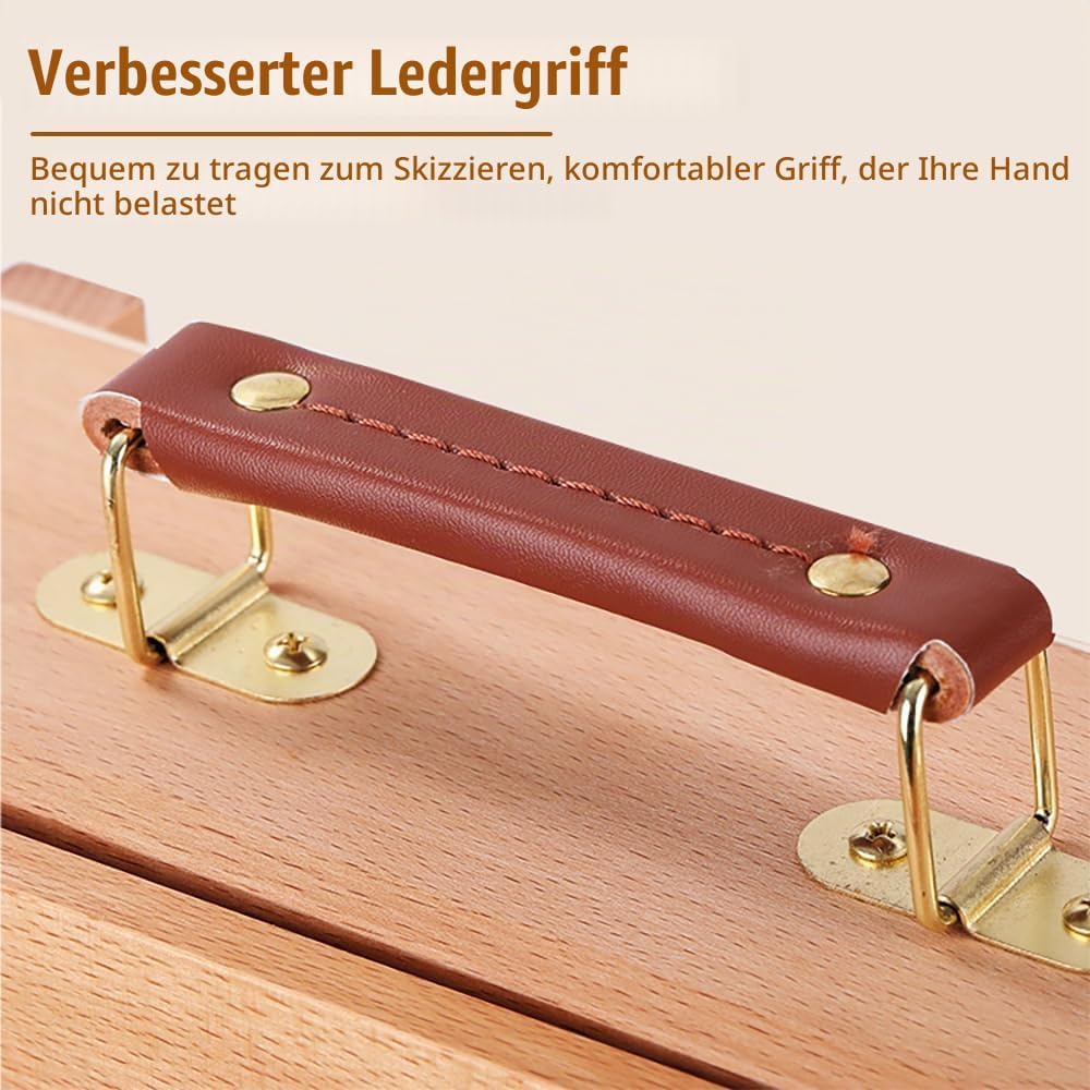 Tischstaffelei Holz,Verstellbare Hölzerne Aufbewahrungsbox Mit Drei Schubladen Und Staffelei, Tragba