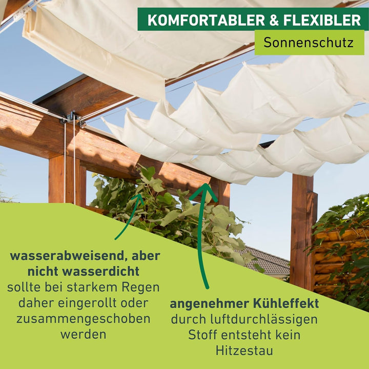 Windhager Sonnensegel für Seilspanntechnik, Wintergarten und Terrassen Beschattung, Seilspannmarkise