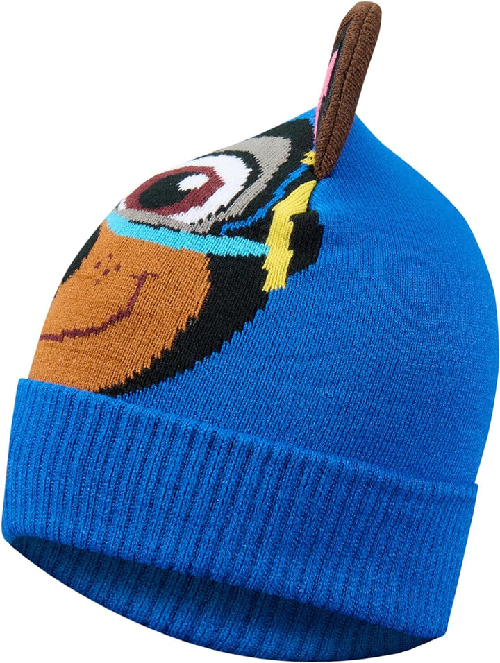 Paw Patrol Chase Jungen Kinder Winter-Set Beanie Winter-Mütze mit Ohren + Schal