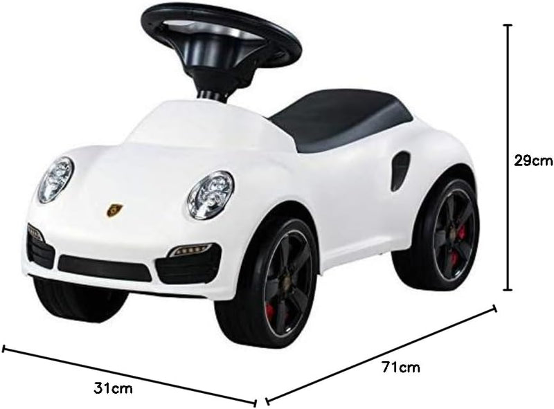 Kinder Porsche 911 Turbo S Rutschauto Rutscher Car Babyauto Weiss