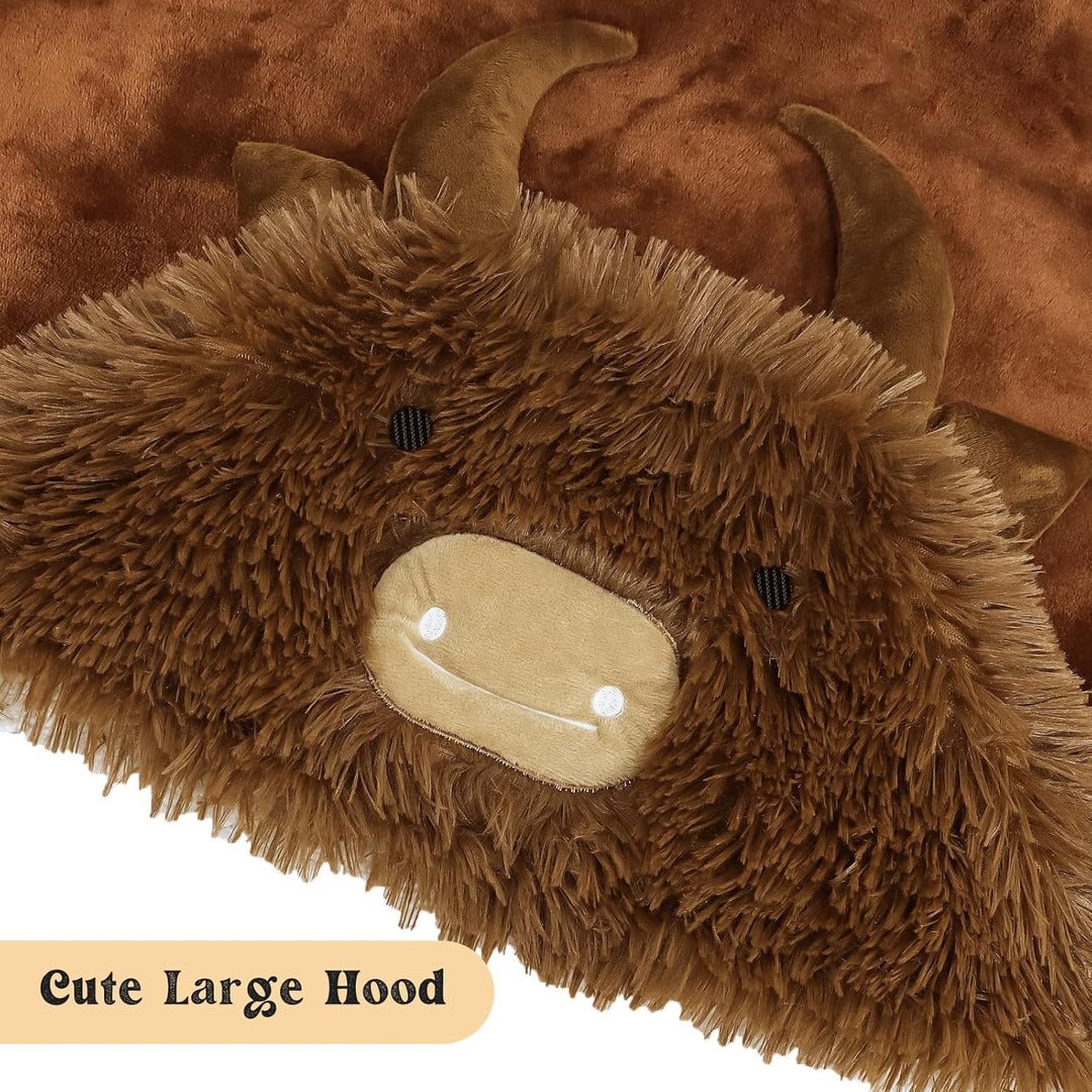 Kuscheldecke mit Ärmeln, Highland Cow Geschenk für Frauen, Tragbare Decke Weihnachten Geburtstagsges