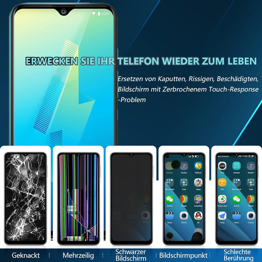 RongZy Kompatibel mit Wiko Power U10 / U20 W-V750BN / U30 Ersatz Bildschirm LCD Display und Touchscr
