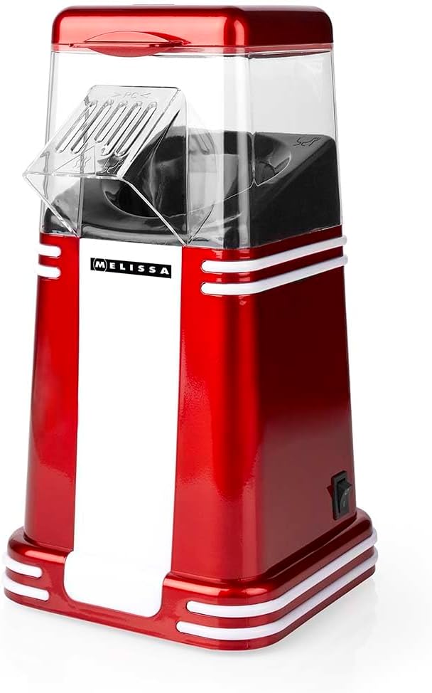Melissa Retro Popcorn Maker 16310187 - Heissluft-Popcornmaschine 1200 W, 40-60 g pro Portion, in 2-4