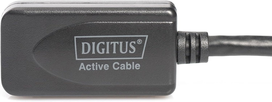 DIGITUS Aktives USB 2.0 Verlängerungskabel, Repeaterkabel, 20 m Länge, USB A Stecker auf USB A Buchs