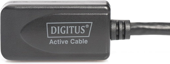DIGITUS Aktives USB 2.0 Verlängerungskabel, Repeaterkabel, 20 m Länge, USB A Stecker auf USB A Buchs