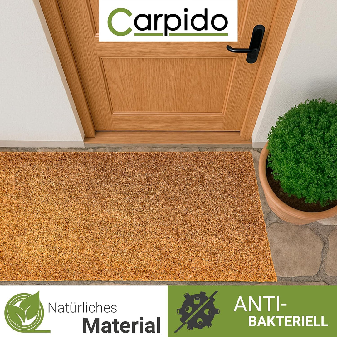 Carpido rutschfeste Kokosmatte - 40 x 100 cm 20mm Natur - Schuhmatte für Innen und für den überdacht