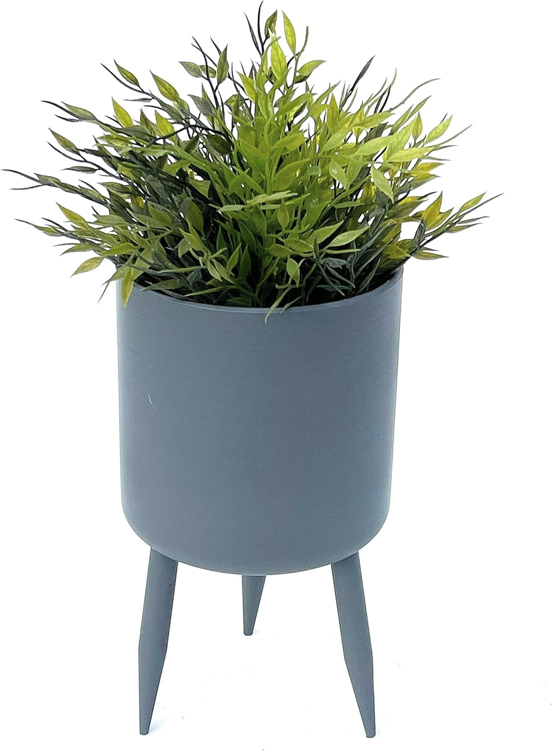 DanDiBo Blumentopf mit Füssen Pflanztopf Blumenkübel mit Beinen Metall Grau 27 cm 96260 L Modern Pfl