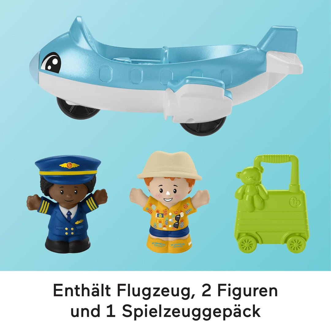 FISHER-PRICE Little People Alltagsabenteuer auf dem Flughafen - Spielset mit Flugzeug, Figuren und Z