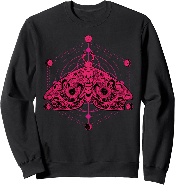 Motte Schmetterling Mondphasen Pink Astrologie Wahrsager Sweatshirt