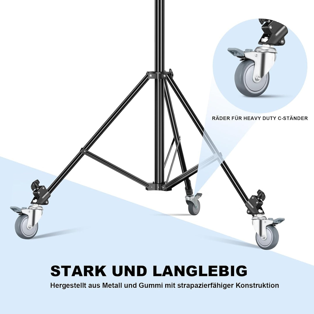 Soonpho 3 Stück Stativrollen Lichtstativ Rollen für stativ Wheels stativ Wheels Lampenstativ Profess
