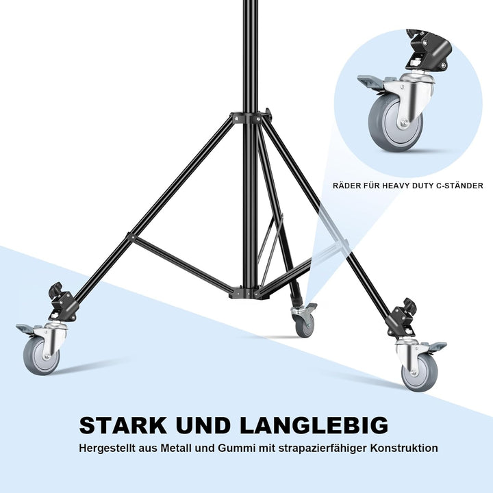 Soonpho 3 Stück Stativrollen Lichtstativ Rollen für stativ Wheels stativ Wheels Lampenstativ Profess