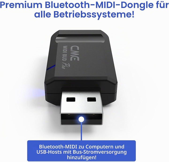CME WIDI Bud Pro - Bluetooth-MIDI-Schnittstelle für iOS, MacOS, Windows, Android, ChromeOS, Linux, P