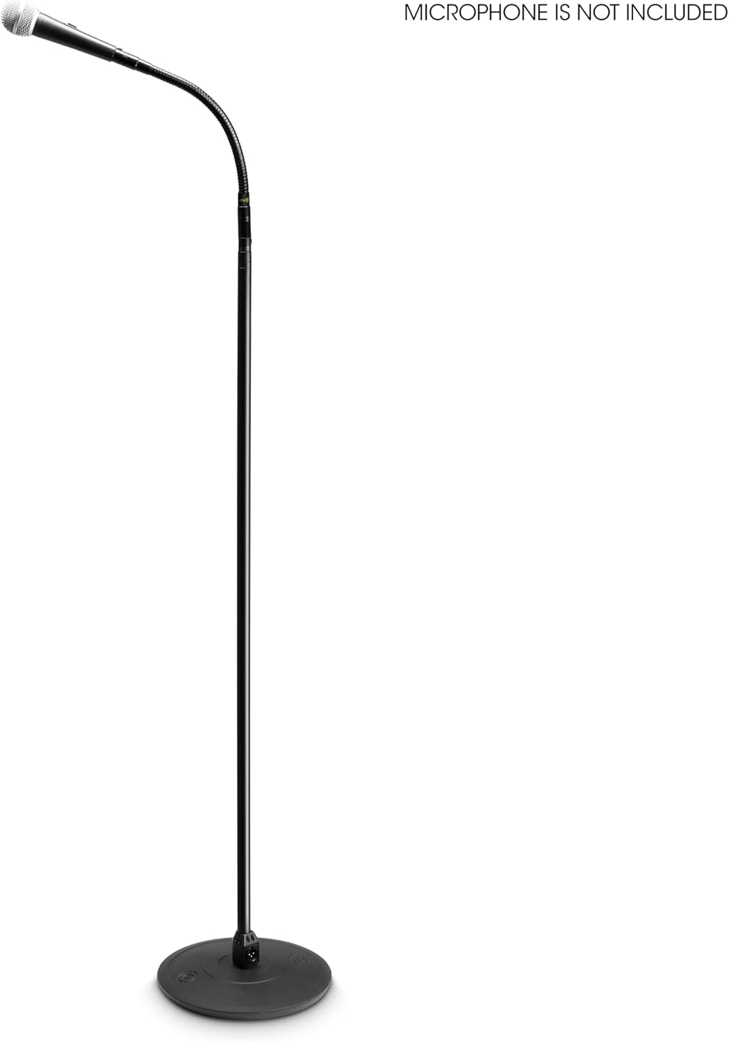 Gravity MS 23 XLR B - Mikrofonständer mit XLR-Anschluss und Schwanenhals, schwarz