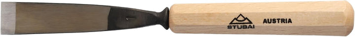 STUBAI Stemmeisen Stechbeitel Serie 52 - Form 1 | Gerades Balleisen 20 mm, mit Holzgriff, für glatte