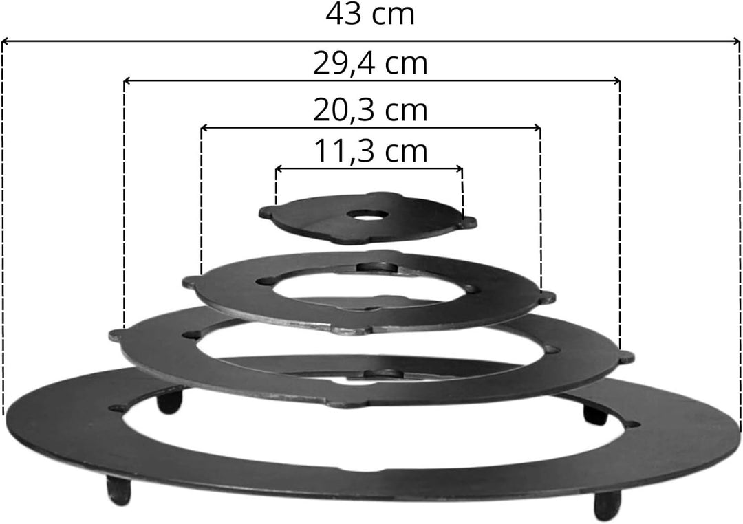 4BIG.fun Utschak Ø40 Uchag 2mm Stahl 12 L Kazan Wok Eintopfofen Utschag Учаг Campingofen Adapter-Rin