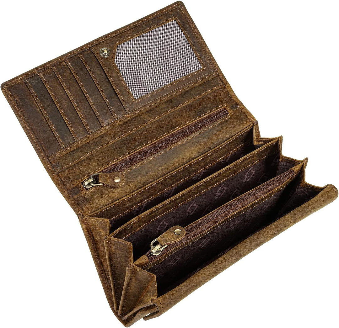 Landleder Geldbörse Echt Leder braun Damen - 021589