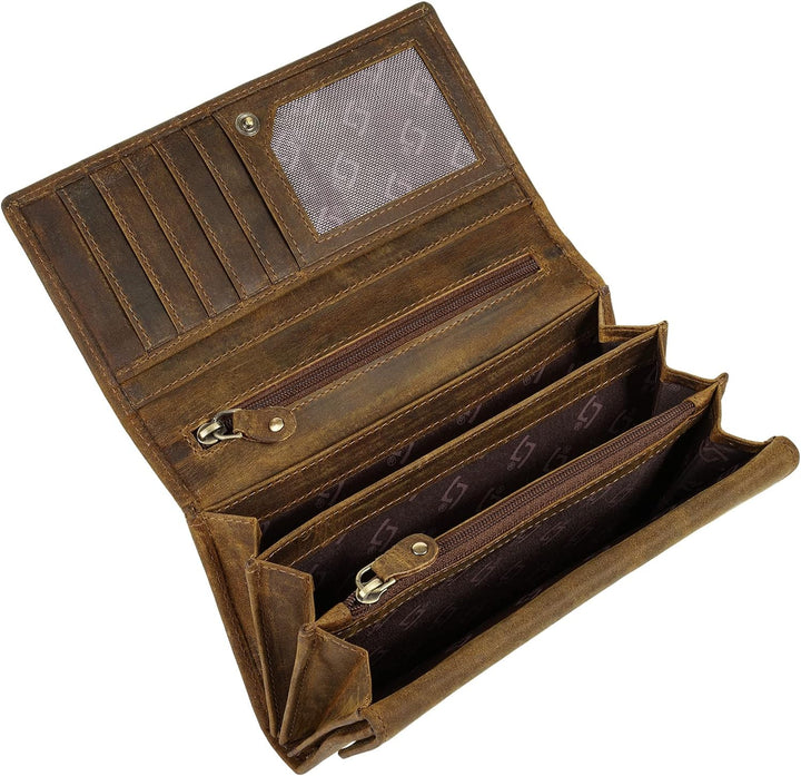 Landleder Geldbörse Echt Leder braun Damen - 021589