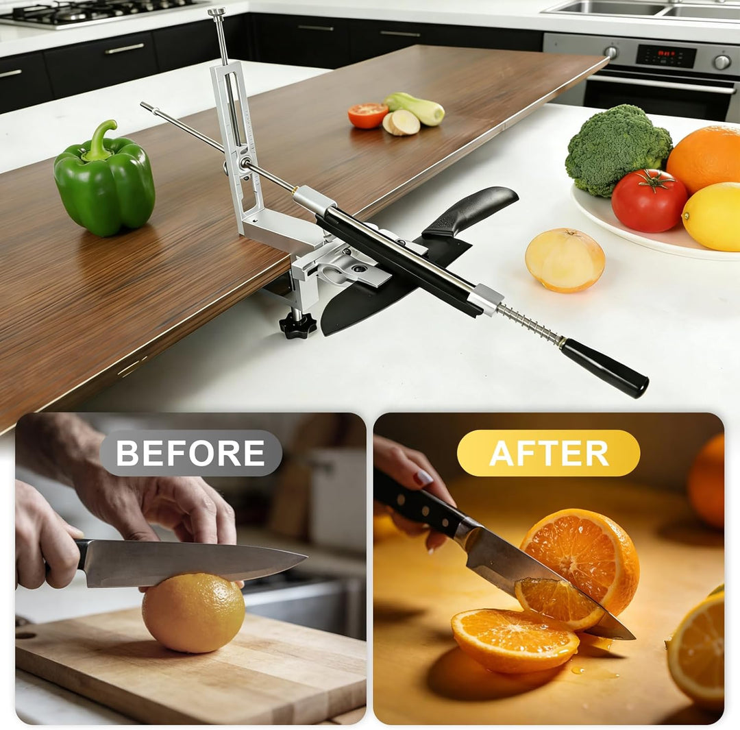 Messerschärfer Profi, Knife Sharpener, Messerschleifer Aluminium 360° Flip Drehung mit Festem Winkel