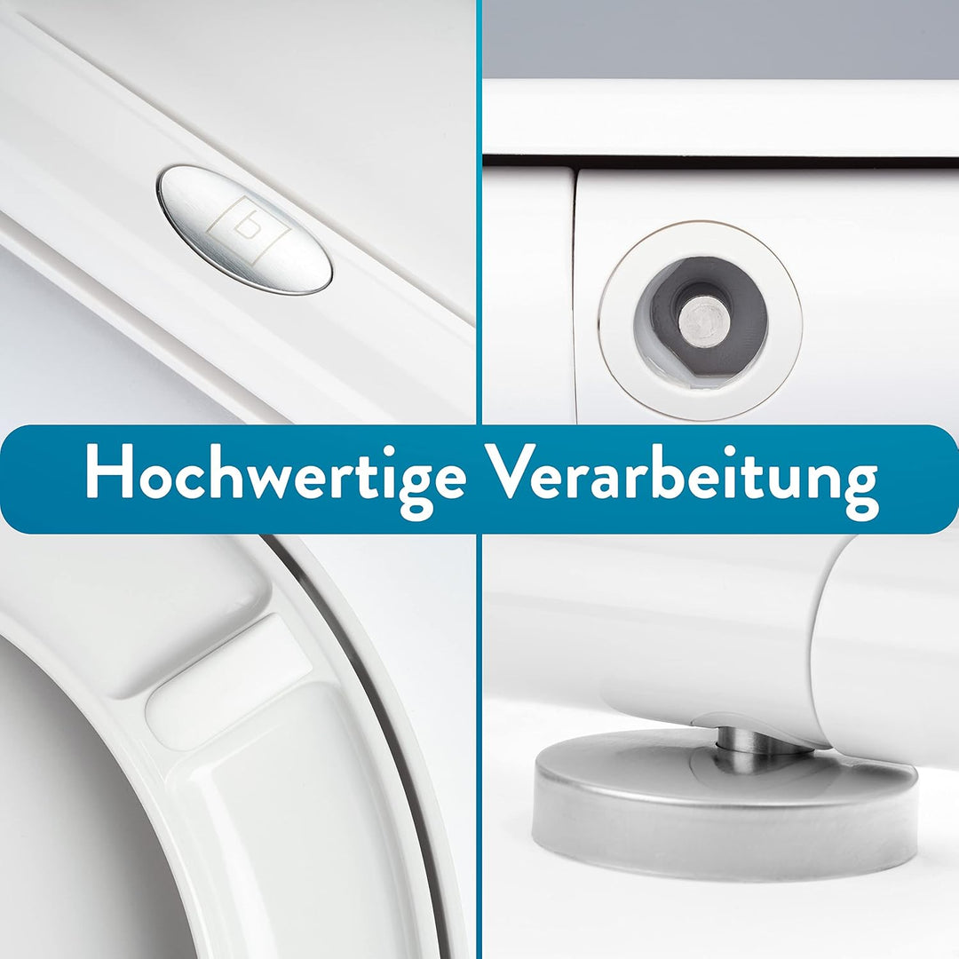 Benkstein® Premium Toilettendeckel antibakteriell oval weiss. Klodeckel mit Quick-Release-Funktion u