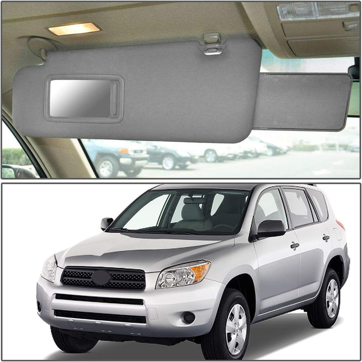 DNA MOTORING ZTL-Y-0155-GY Sonnenblende für Linke Fahrerseite, kompatibel mit Toyota Rav4 beleuchtet