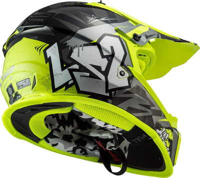 LS2, Crosshelme motorrad Fast evo Crusher black H-V yellow, S S Black yellow, S Black yellow