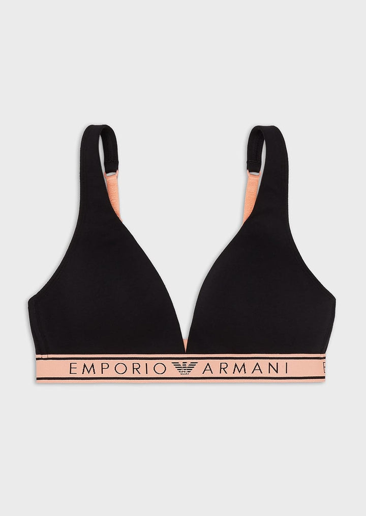 Emporio Armani Damen Women's Iconic Logoband Padded Bra L Schwarz, L Schwarz