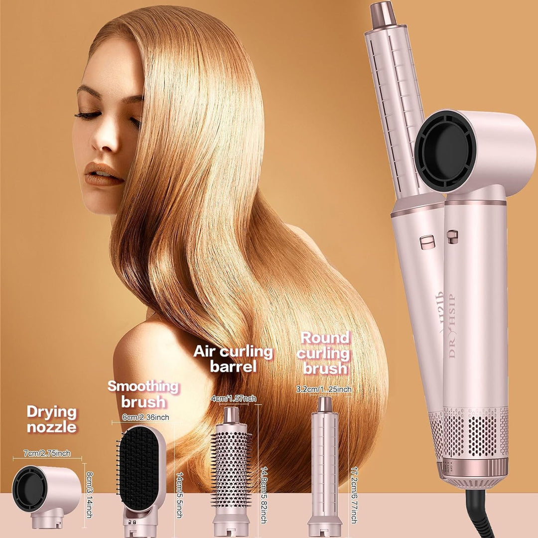 Dryhsip Warmluftbürste, 5 in 1 Hairstyler, Föhnbürste mit haartrockner für Frauen, Airstyler mit Föh