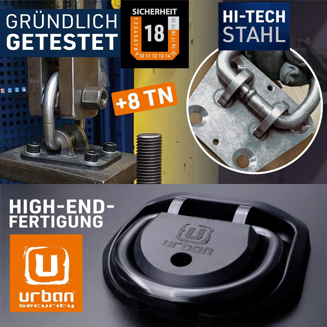 urban UR55 Bodenanker Höchster Sicherheit, Gründlich Getestet, Speziell Gehärteter Stahl Schwenkschä
