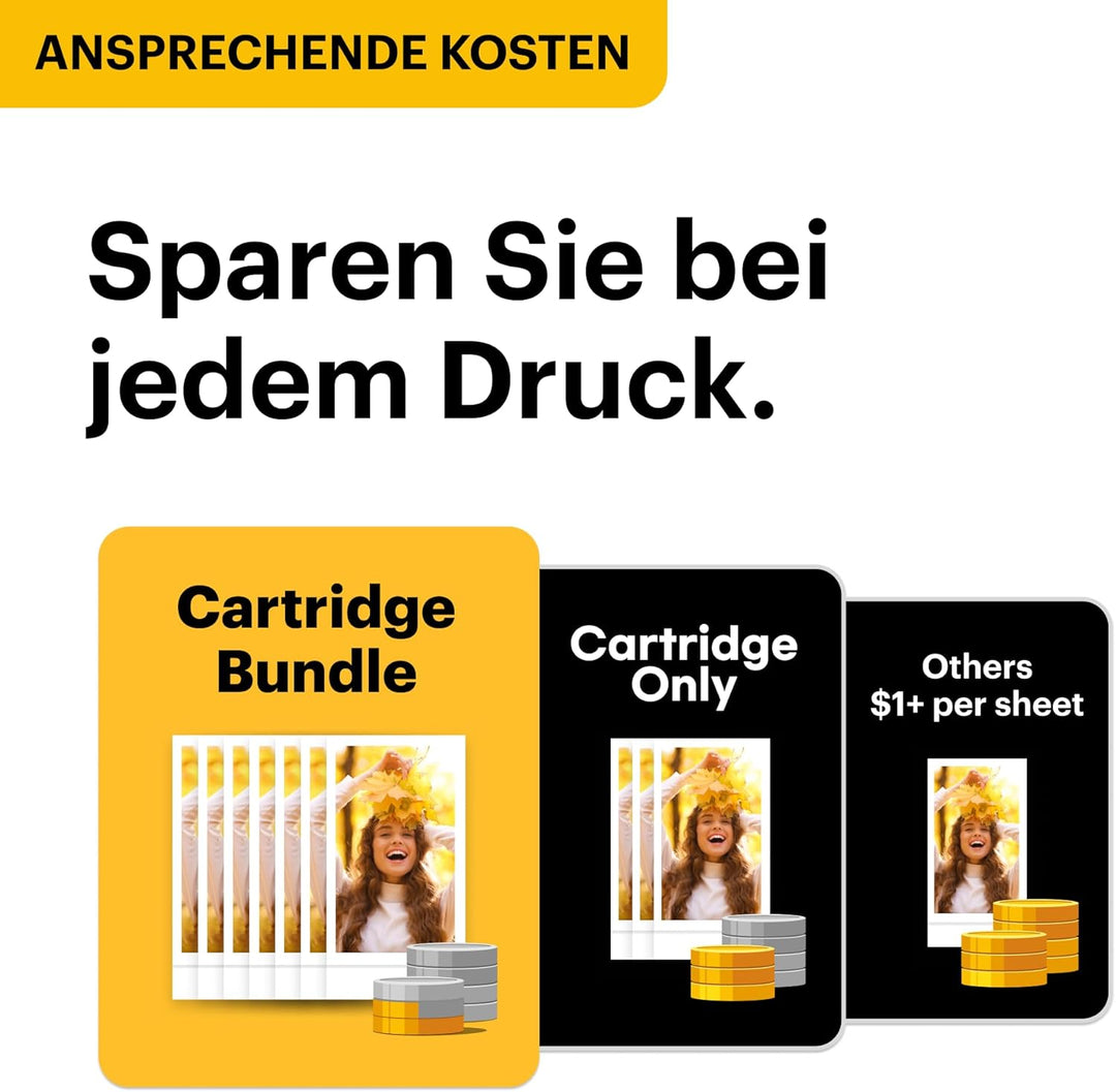 Kodak Mini 2 Printer ERA 2,1x3,4 Mini 2 Fotodrucker + 8 Blatts Schwarz, Mini 2 Fotodrucker + 8 Blatt
