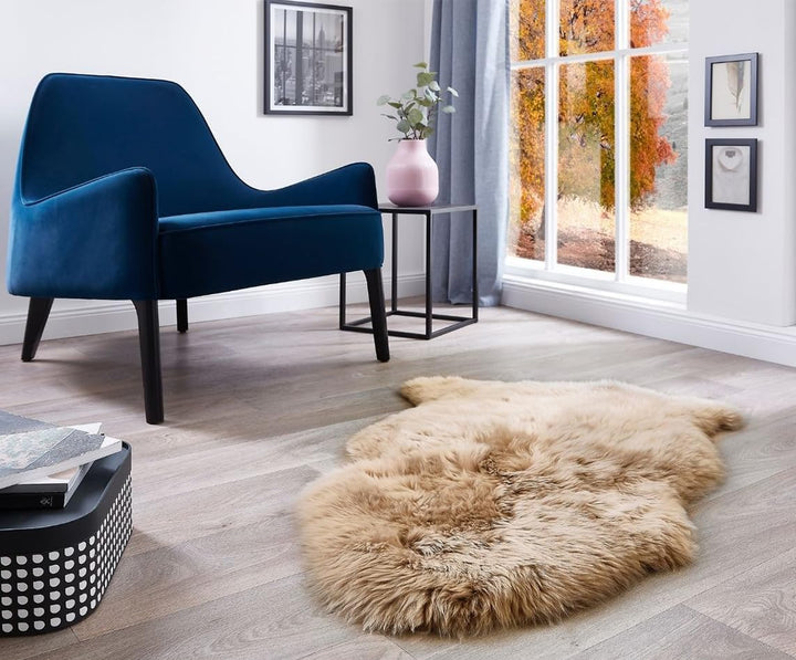 -LUXOR- living Lammfell Schaffell Echt, Fellteppich, Fell für Stühle, Lammfell Kinderwagen, Bettvorl