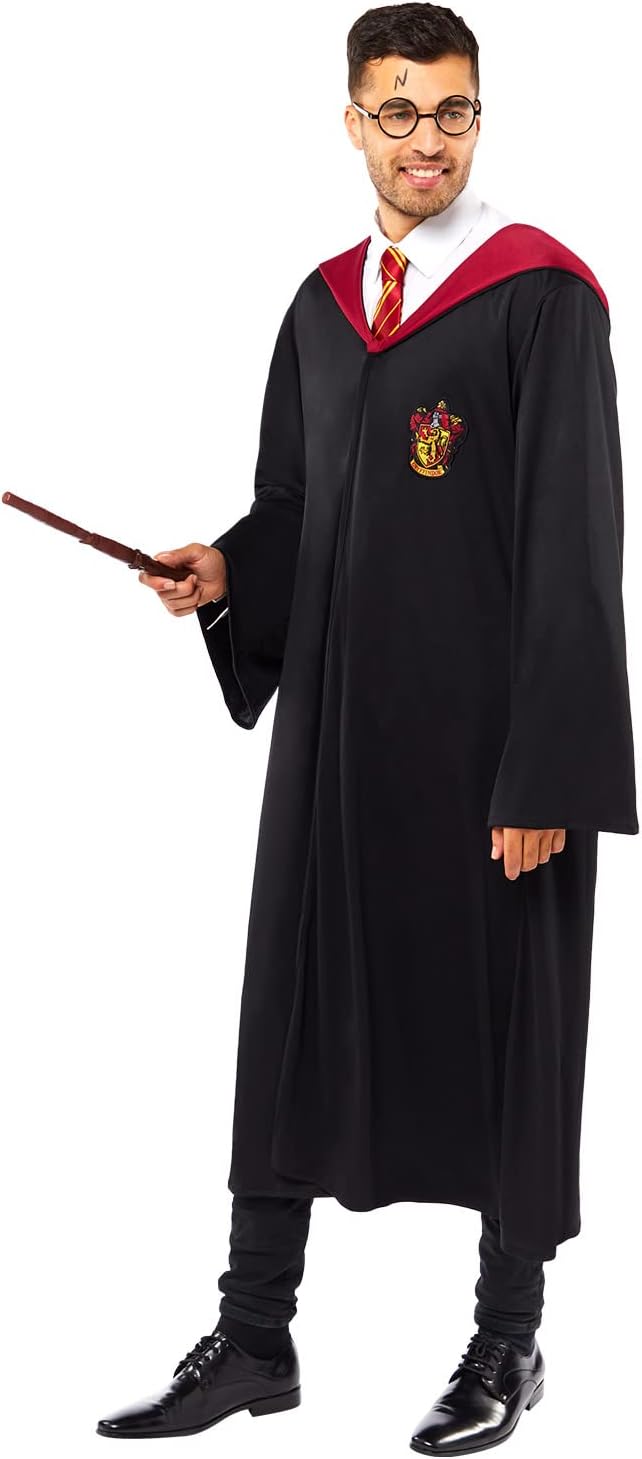 Amscan - Erwachsenenkostüm Gryffindor aus Harry Potter, Umhang und Zauberstab, Magier, Zauberer, Sch
