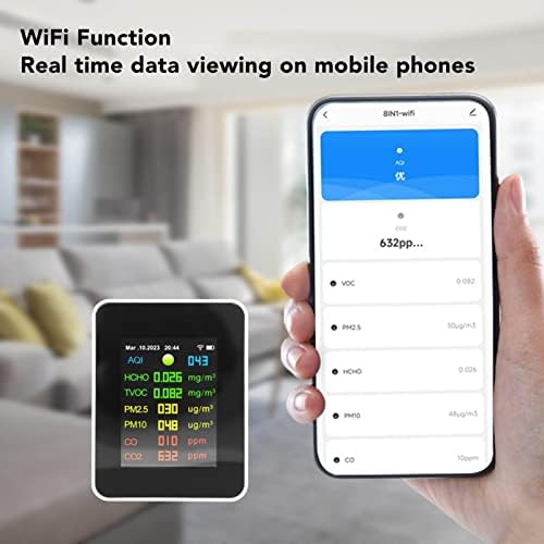 9 in 1 WiFi Luftqualitätsmonitor PM2.5, PM10, HCHO, Organische Schadstoffe, CO, CO2, Temperatur- und