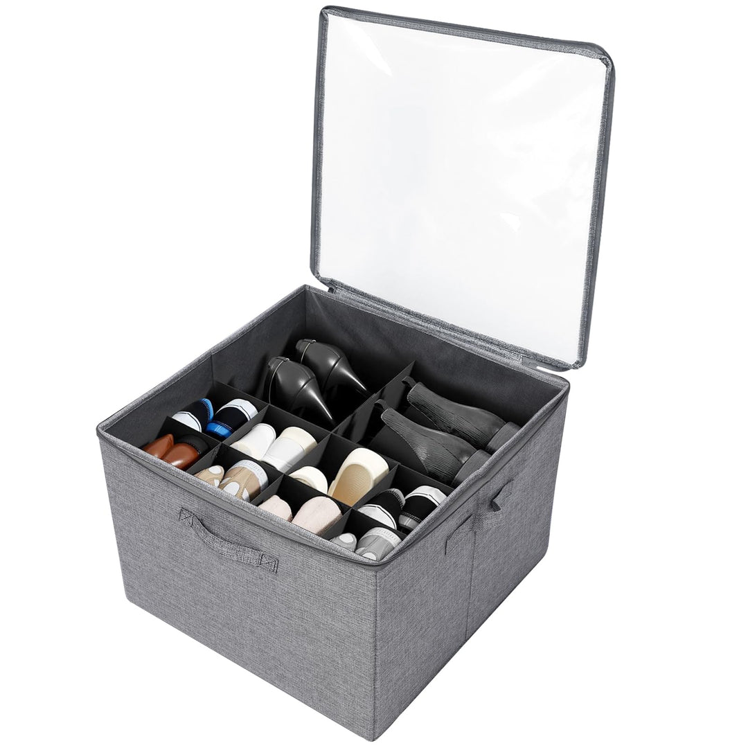 Schuhaufbewahrungsbox,Schuhorganizer Platzsparend mit 16 verstellbaren Fächern Schuh Organizer mit t
