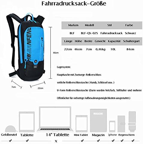 WINDCHASER Kleiner Fahrradrucksack Trinkrucksack Wasserdicht Rucksäcke für Wandern Klettern, Fahrrad