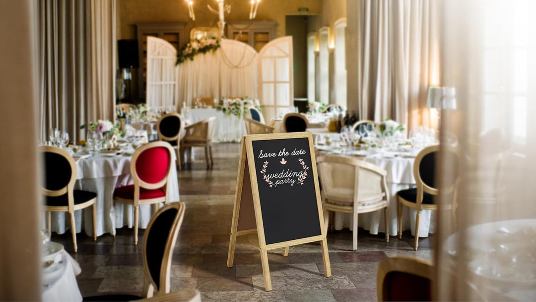 ALLboards Kundenstopper mit naturlackierten Holzrahmen 118x61cm, Werbetafel, Gehwegaufsteller, Aufst