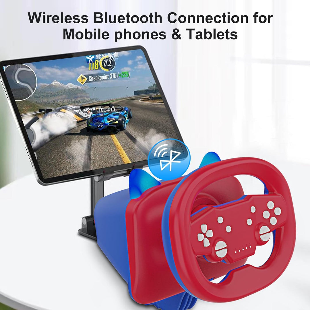 DOYO Lenkrad,PC Wireless Lenkrad mit Einstellbarem Vibrationsfeedback und 270-Grad-Rotation,PS4 lenk