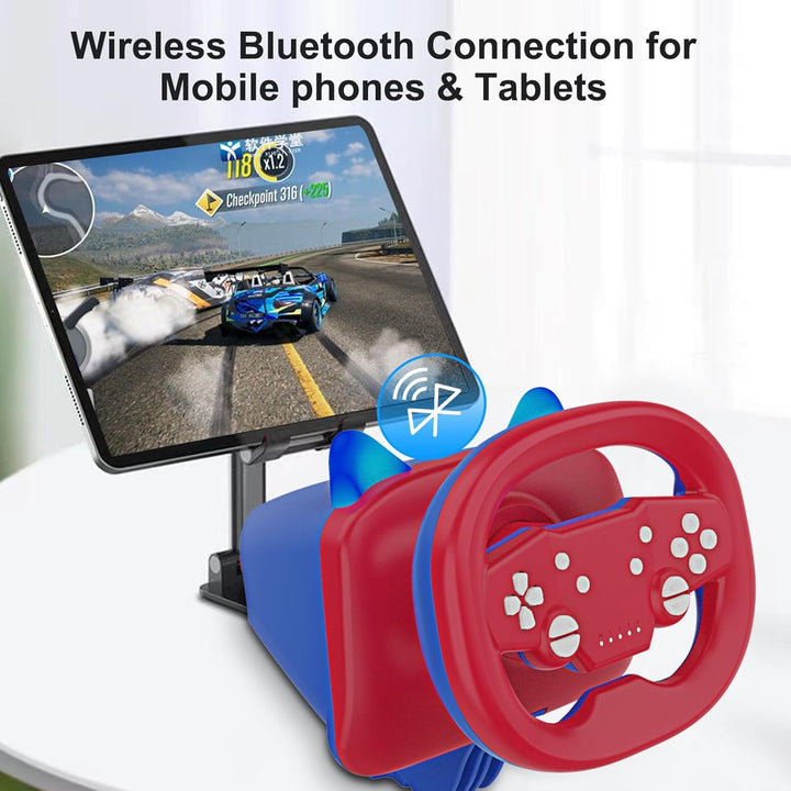 DOYO Lenkrad,PC Wireless Lenkrad mit Einstellbarem Vibrationsfeedback und 270-Grad-Rotation,PS4 lenk