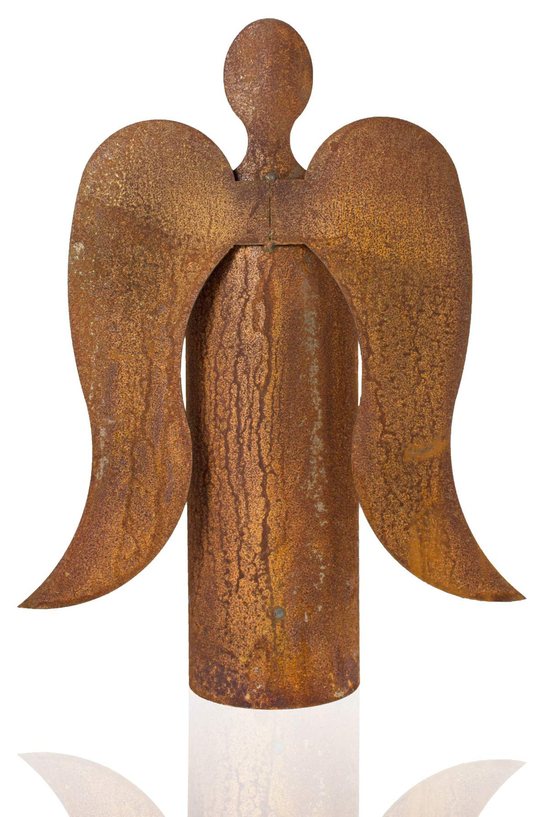 Metall Engel Rost mit Flügeln Edelrost Weihnachtsengel Kerzenhalter Windlicht Pflanzschale Grabdeko
